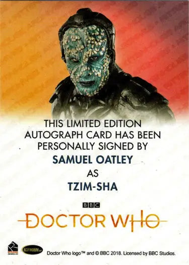 Samuel Oatley Autograph Card from 2022 Doctor Who Series 11 & 12 collectibles