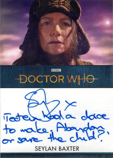 Signed Seylan Baxter Autograph Inscription Card from 2022 Doctor Who Series 11 & 12
