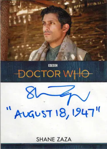 Signed Shane Zaza Autograph Inscription Card from 2022 Doctor Who Series 11 & 12