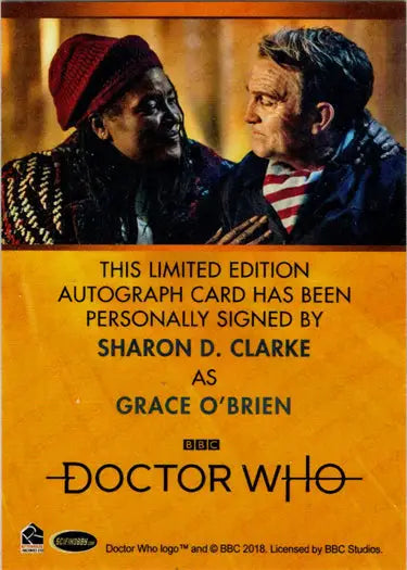 Doctor Who Sharon D. Clarke Bordered Autograph Card from 2022 Series 11 & 12