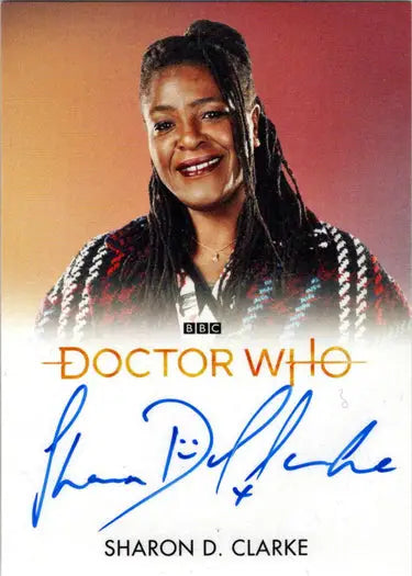 Signed Sharon D. Clarke Doctor Who photo on 2022 Bleed Autograph Card