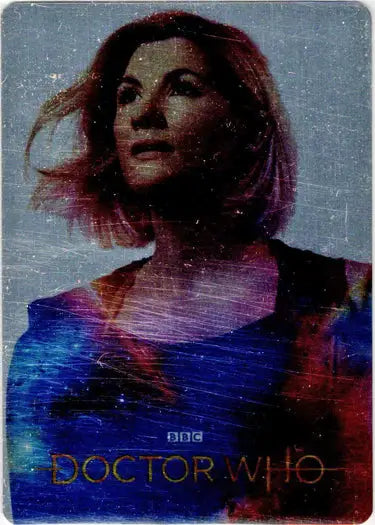 Doctor Who poster featured on 2022 metal insert card B1 with Jodie Whitaker