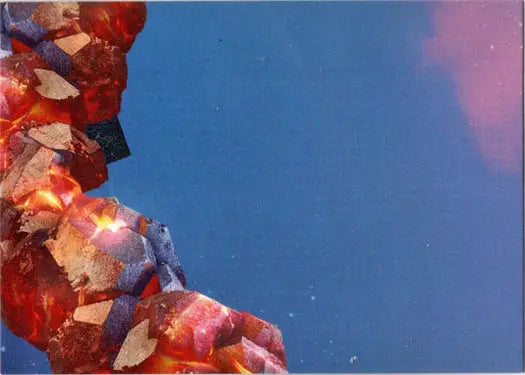 Fiery geometric rock formation on 2022 Doctor Who puzzle insert card T9
