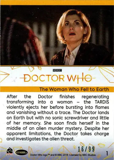 2022 Doctor Who Teal Parallel Card featuring The Woman Who Fell item /99