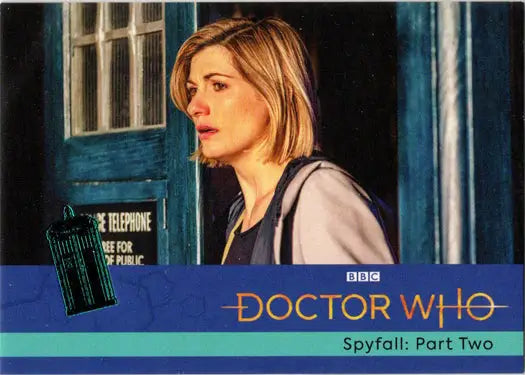 Doctor Who trading card from 2022 Series 11 & 12 teal parallel card Spyfall Part Two