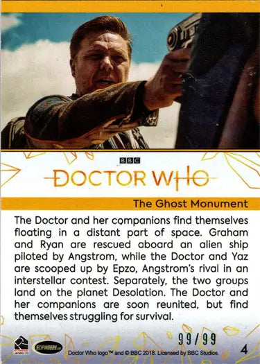 Teal parallel card from 2022 Doctor Who Series 11 & 12 featuring The Ghost Monument