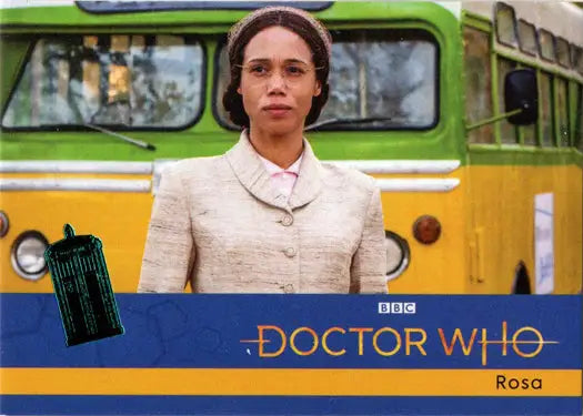 Teal parallel card featuring Rosa Parks from Doctor Who Series 11 & 12 collectible set