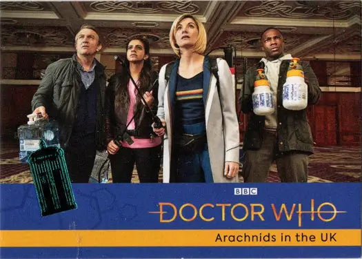 Doctor Who cast on 2022 Teal Parallel Card 11 Arachnids In The UK /99