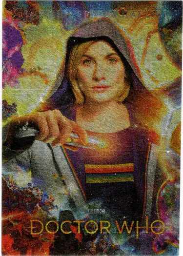 Jodie Whittaker as The Doctor on 2022 Doctor Who insert card trading cards