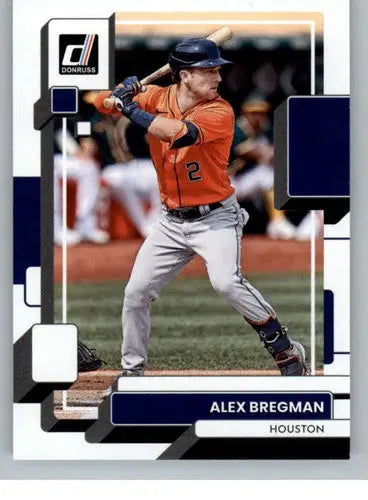 Original gloss Alex Bregman baseball card from 2022 Donruss featuring Astros ID 45075