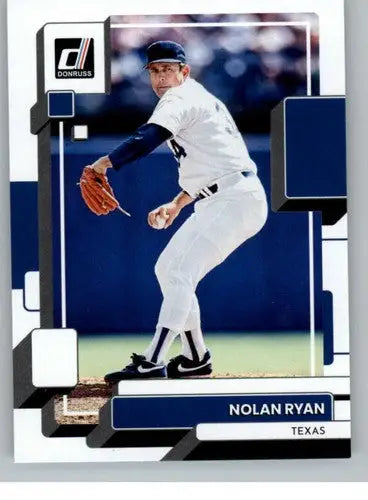 Nolan Ryan baseball card with original gloss, 2022 Donruss NM-MT Rangers ID:42371