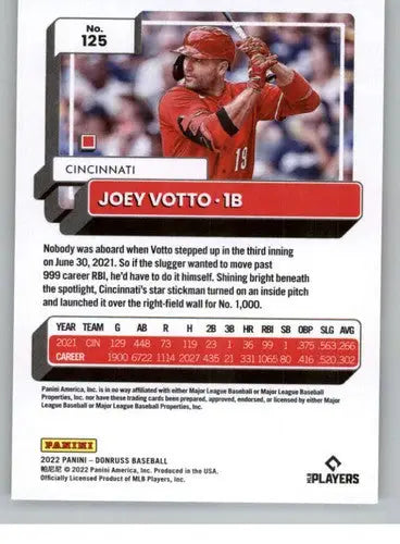 2022 Donruss Joey Votto baseball card with original gloss and NM-MT condition