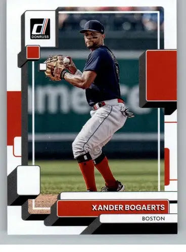 Xander Bogaerts 2022 Donruss baseball card featuring original gloss and Red Sox ID:42280