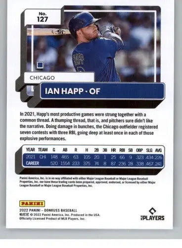 Original gloss Ian Happ baseball card 2022 Donruss NM-MT Cubs ID 42281