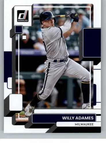 2022 Donruss Willy Adames baseball card with original gloss NM-MT Brewers ID 42286