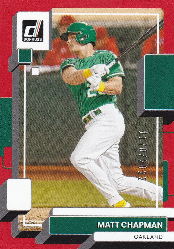 2022 DONRUSS #162 MATT CHAPMAN 1170/2022 RED- OAKLAND ATHELTICS - Baseball Card Single