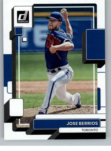 Original gloss baseball card featuring Jose Berrios NM-MT from 2022 Donruss Blue Jays