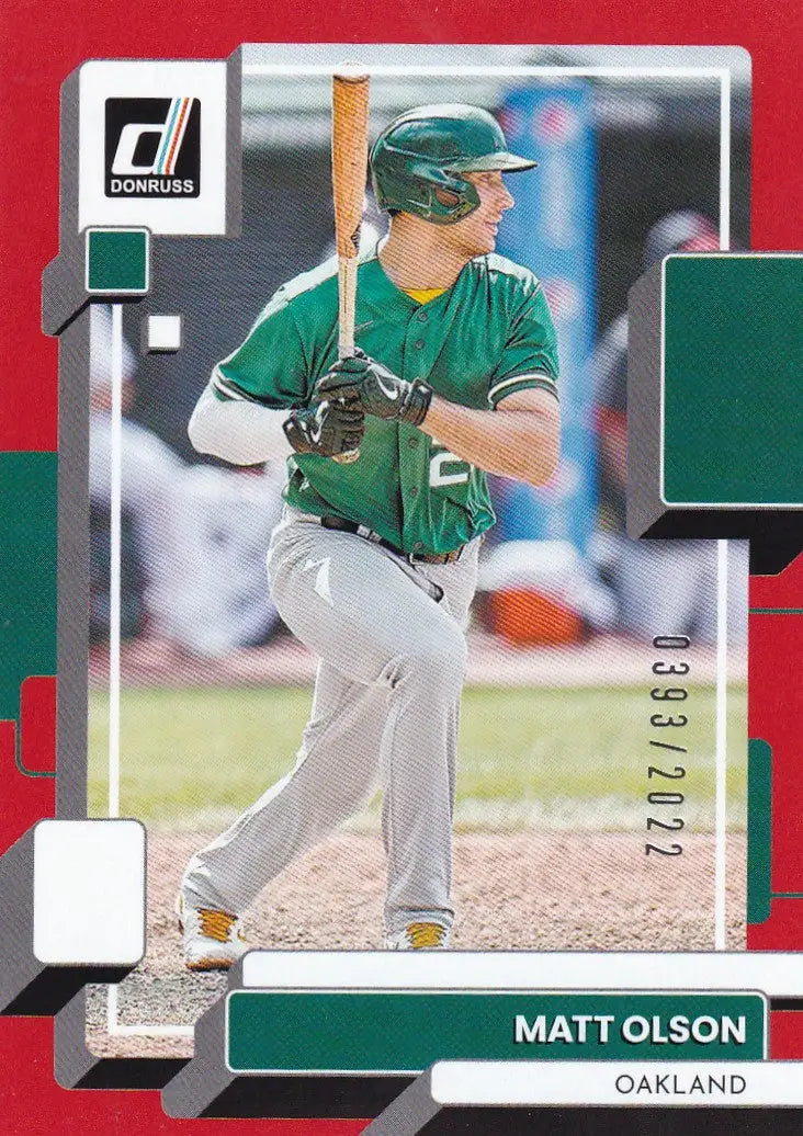 2022 DONRUSS #184 MATT OLSON 393/2022 RED- OAKLAND ATHLETICS - Baseball Card Single