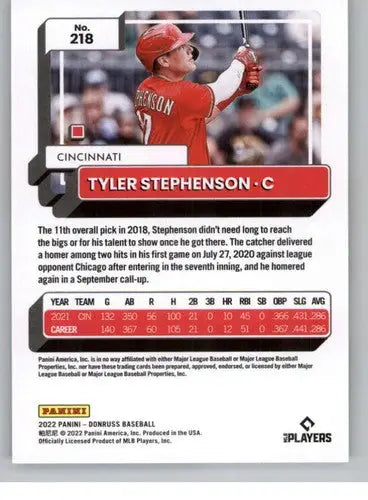 2022 Donruss #218 Tyler Stephenson NM-MT Reds ID:42323 - Baseball Card Single