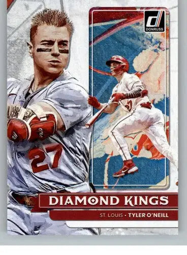 2022 Donruss Tyler O’Neill Baseball Card with original gloss and diamond kings design