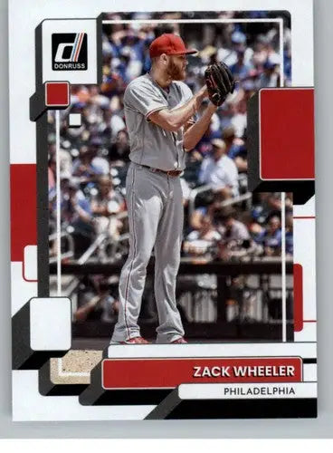 Original gloss Zack Wheeler baseball card 2022 Donruss NM-MT Phillies ID 42324
