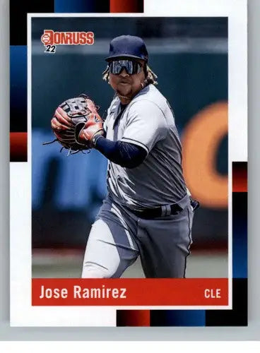 Jose Ramirez baseball card with original gloss from 2022 Donruss retro series