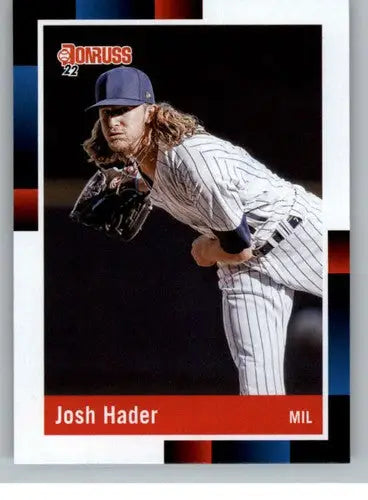 Josh Hader baseball card with original gloss from 2022 Donruss Brewers Retro