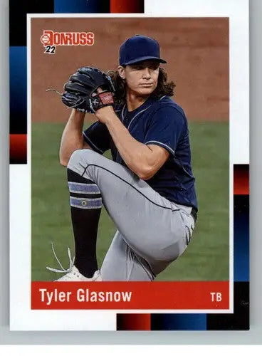 2022 Donruss Tyler Glasnow baseball card featuring original gloss and Rays retro design