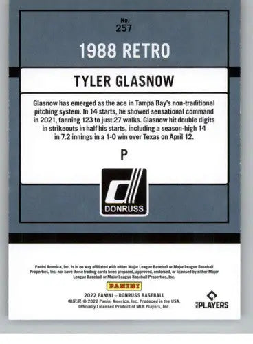 Tyler Glasnow 1988 Retro baseball card featuring original gloss and vintage design