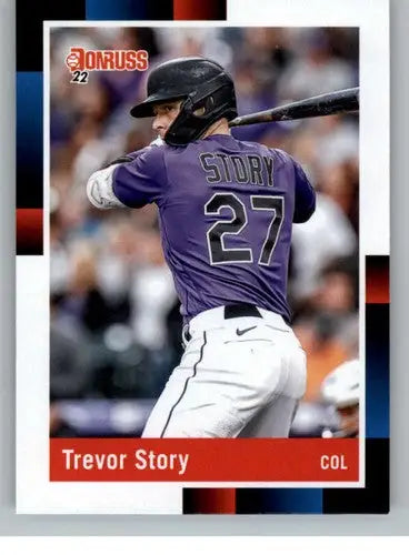 2022 Donruss Trevor Story baseball card with original gloss, Trevor Story retro style