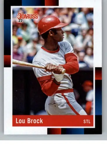 Lou Brock baseball card with original gloss from 1988 Donruss Retro series