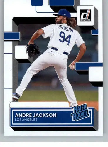 Original gloss of Andre Jackson rated rookies baseball card from 2022 Donruss series