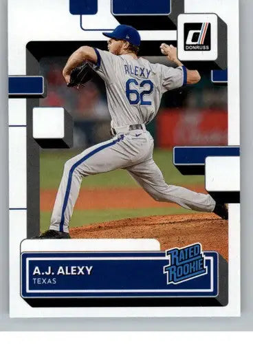 2022 Donruss A.J. Alexy Rated Rookies rookie baseball card with original gloss