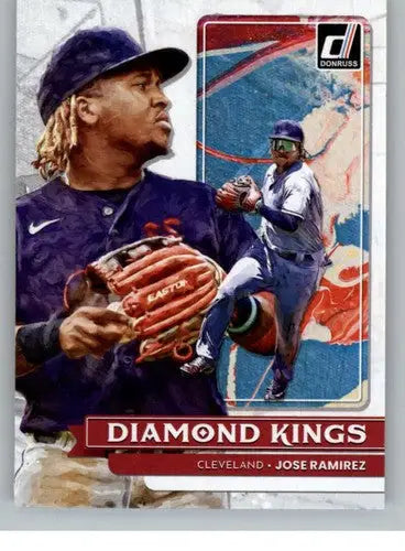Jose Ramirez Diamond Kings baseball card with original gloss from 2022 Donruss series