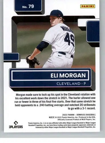 2022 Donruss #79 Eli Morgan NM-MT RC Rookie Indians Rated Rookies ID:45073 - Baseball Card Single