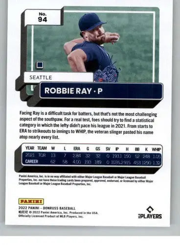 2022 Donruss #94 Robbie Ray NM-MT Mariners ID:42270 - Baseball Card Single