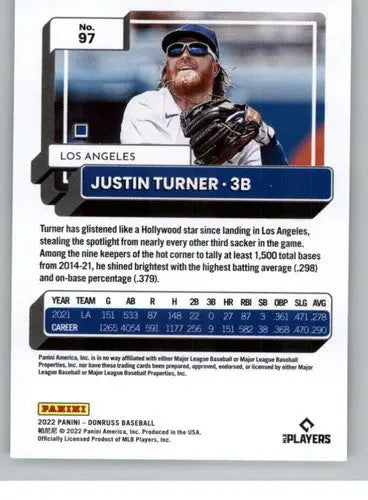 2022 Donruss #97 Justin Turner NM-MT Dodgers ID:42271 - Baseball Card Single