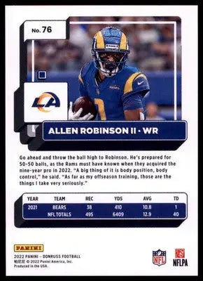 2022 Donruss Allen Robinson II 76 Los Angeles Rams - Football Card Single
