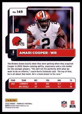 2022 Donruss Amari Cooper 149 Cleveland Browns - Football Card Single