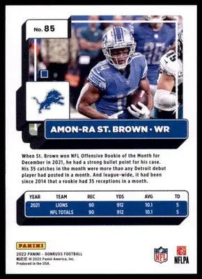 2022 Donruss Amon-Ra St. Brown 85 Detroit Lions - Football Card Single