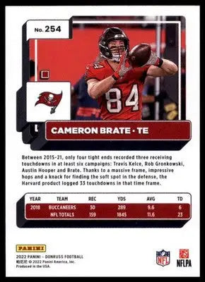 2022 Donruss Cameron Brate 254 Tampa Bay Buccaneers - Football Card Single