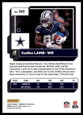 2022 Donruss CeeDee Lamb 150 Dallas Cowboys - Football Card Single