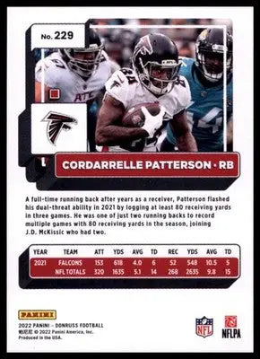 2022 Donruss Cordarrelle Patterson 229 Atlanta Falcons - Football Card Single