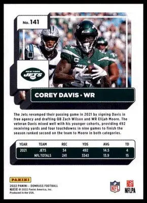 2022 Donruss Corey Davis 141 Philadelphia Eagles - Football Card Single