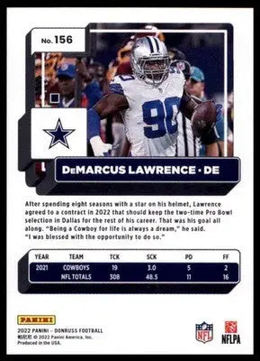 2022 Donruss DeMarcus Lawrence 156 Dallas Cowboys - Football Card Single
