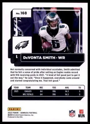 2022 Donruss DeVonta Smith 168 Philadelphia Eagles - Football Card Single