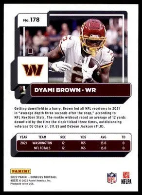 2022 Donruss Dyami Brown 178 Washington Commanders - Football Card Single