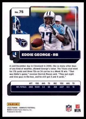 2022 Donruss Eddie George 75 Tennessee Titans - Football Card Single