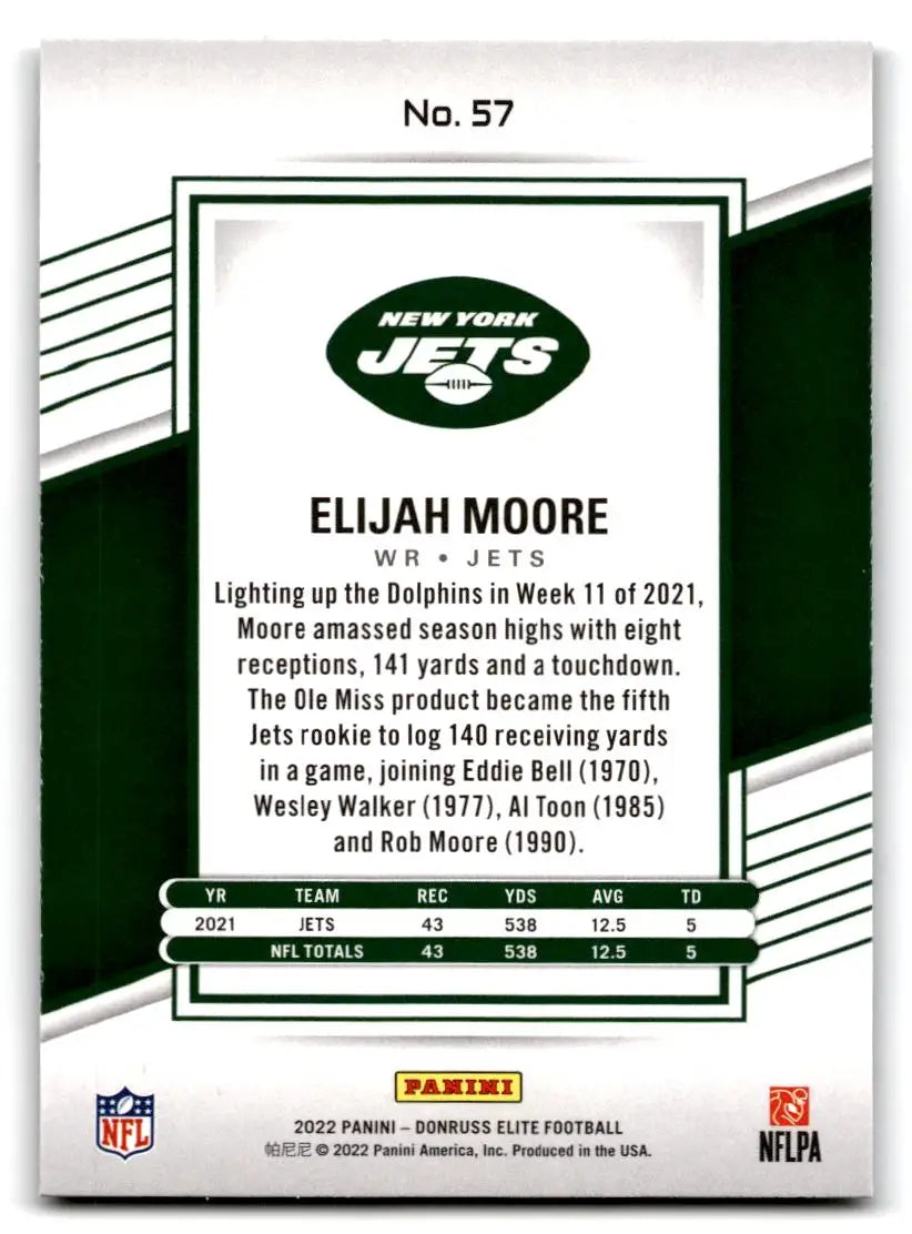 2022 Donruss Elite #57 Elijah Moore - Football Card Single