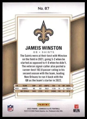2022 Donruss Elite Jameis Winston 87 New Orleans Saints